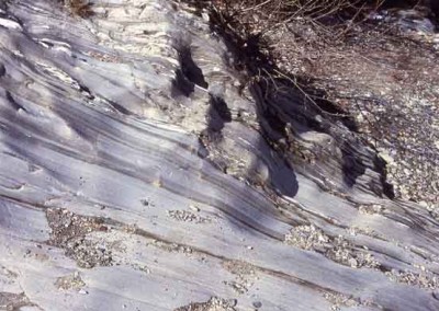 Alternance de niveaux quartzeux et micacés - vue de près - Vallée Borgne.