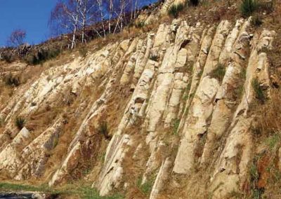 Fractures formées lors de la cristallisation du granite du Mont Lozère.
