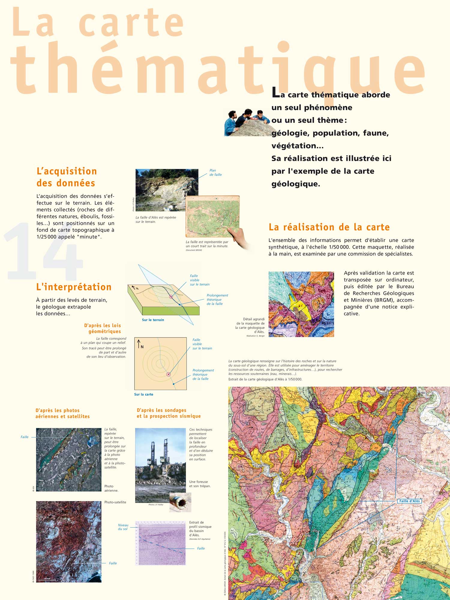 La carte géologique en Cevennes