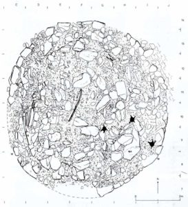 Dessin vue de dessus du tumulus 9 de la nécropole de Peyraube (Lamelouze-Gard) - Jacques Gauthey