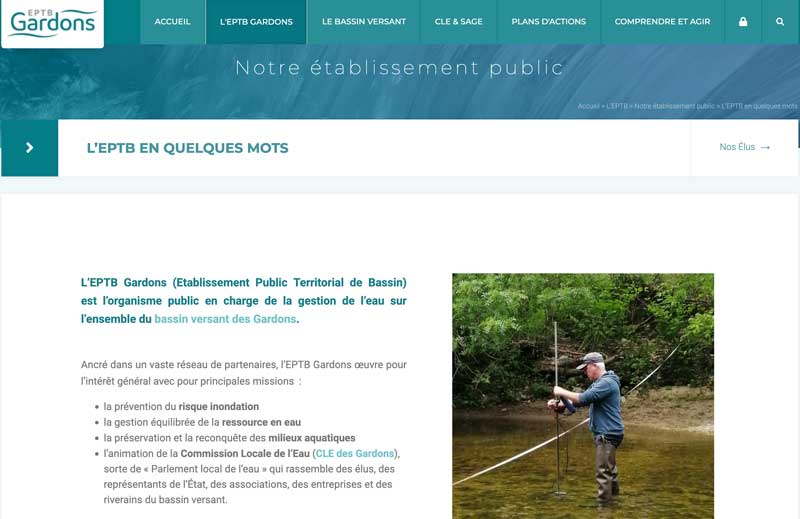 Le site internet du bassin versant des Gardons